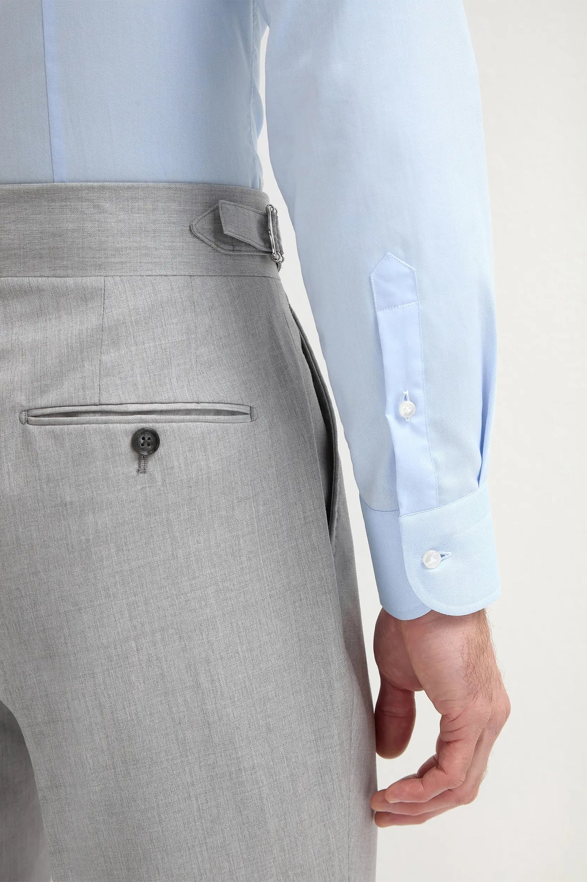 Men's Light Grey Tailored Trousers – Smart Formal Trousers