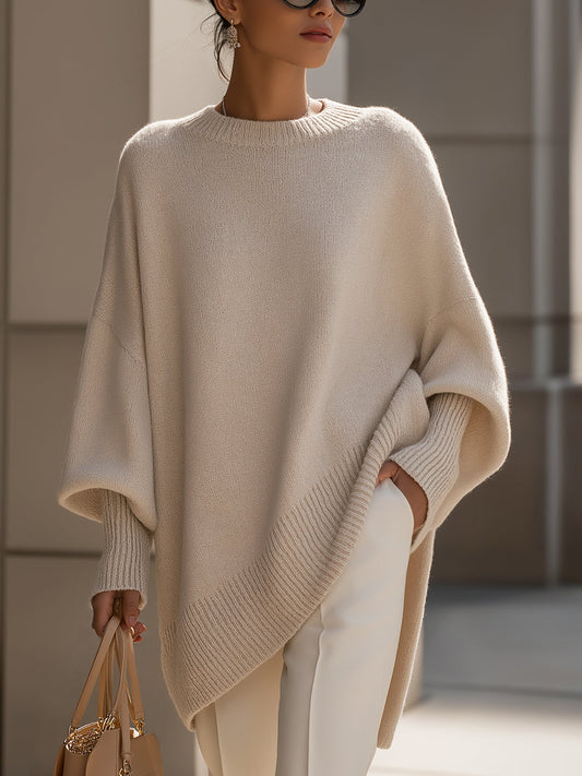 Women's Oversized Knit Poncho – Cosy Layering Wrap, 6 Colours