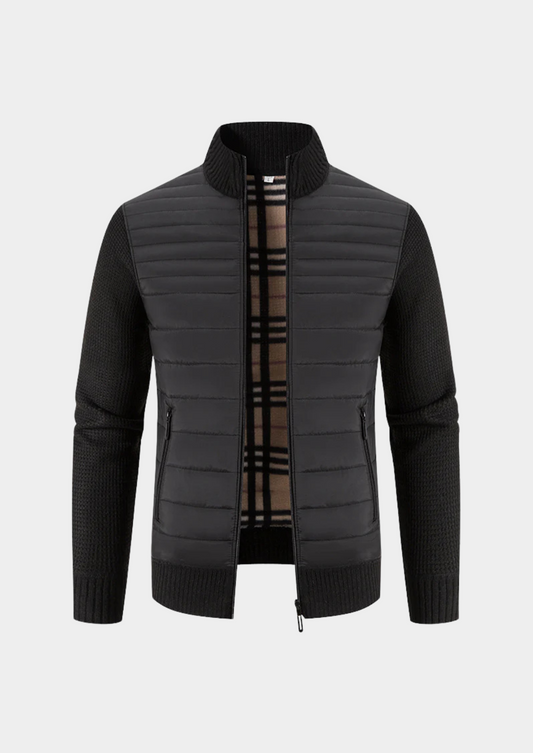 Men's Hybrid Knit Puffer Jacket – Slim Fit Padded Front, 4 Colours