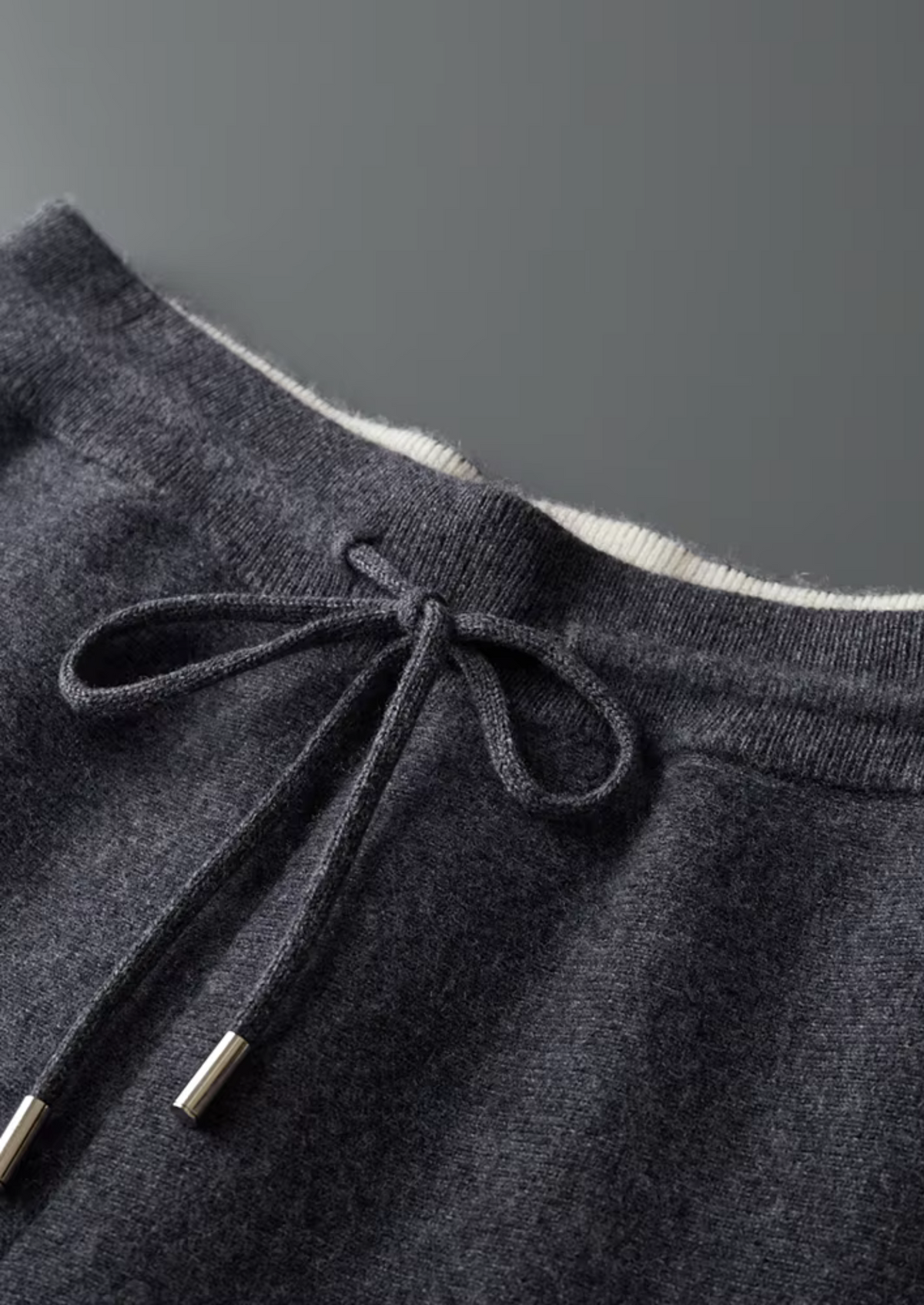 Men's Dark Grey Knit Hooded Zip Lounge Set – Zip Jacket & Trousers, Contrast Stripe