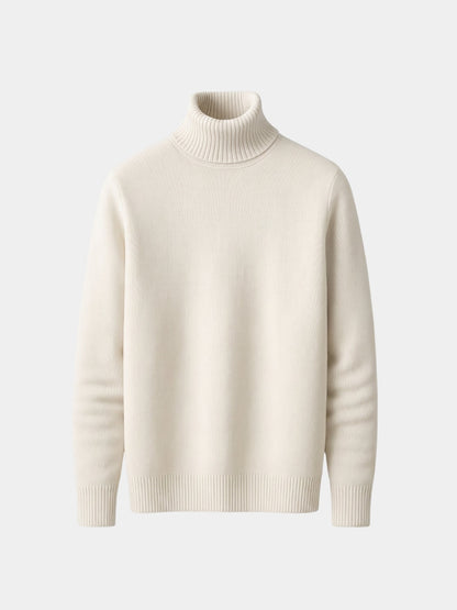 Men's Wool-Blend Roll Neck Jumper – Turtleneck Knit Sweater, 5 Colours
