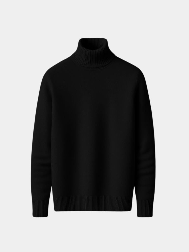 Men's Wool-Blend Roll Neck Jumper – Turtleneck Knit Sweater, 5 Colours
