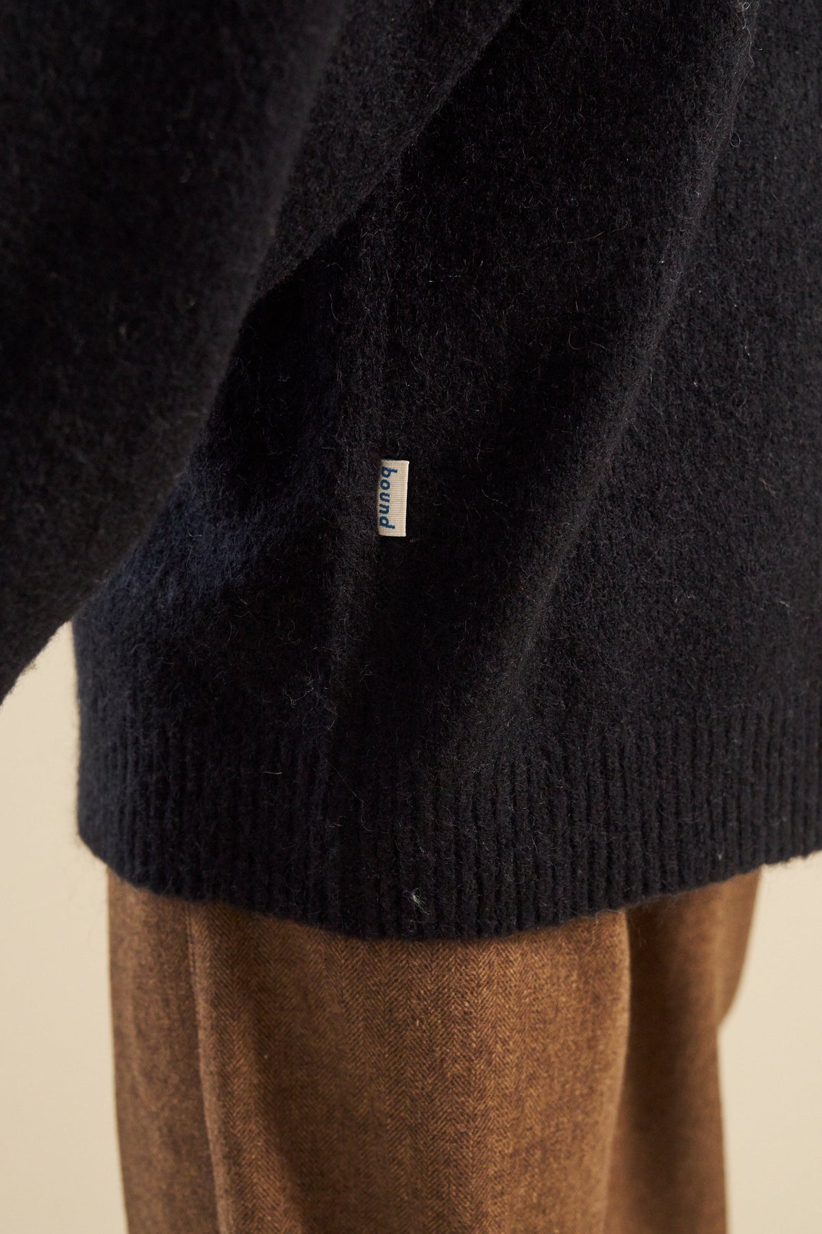 Men's Black Oversized Crew Neck Jumper – Brushed Knit Sweater