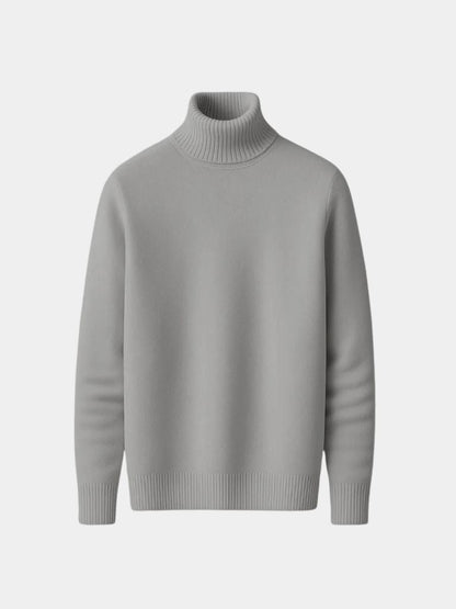 Men's Wool-Blend Roll Neck Jumper – Turtleneck Knit Sweater, 5 Colours