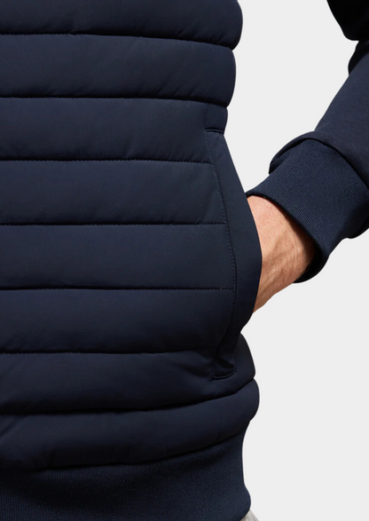 Men's Hybrid Padded Jacket – Funnel Neck Slim Fit, 3 Colours