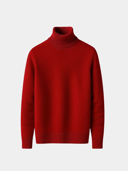 Men's Wool-Blend Roll Neck Jumper – Turtleneck Knit Sweater, 5 Colours