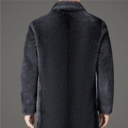 Men's Faux Fur Coat – Reversible Single-Breasted Winter Coat, 3 Colours