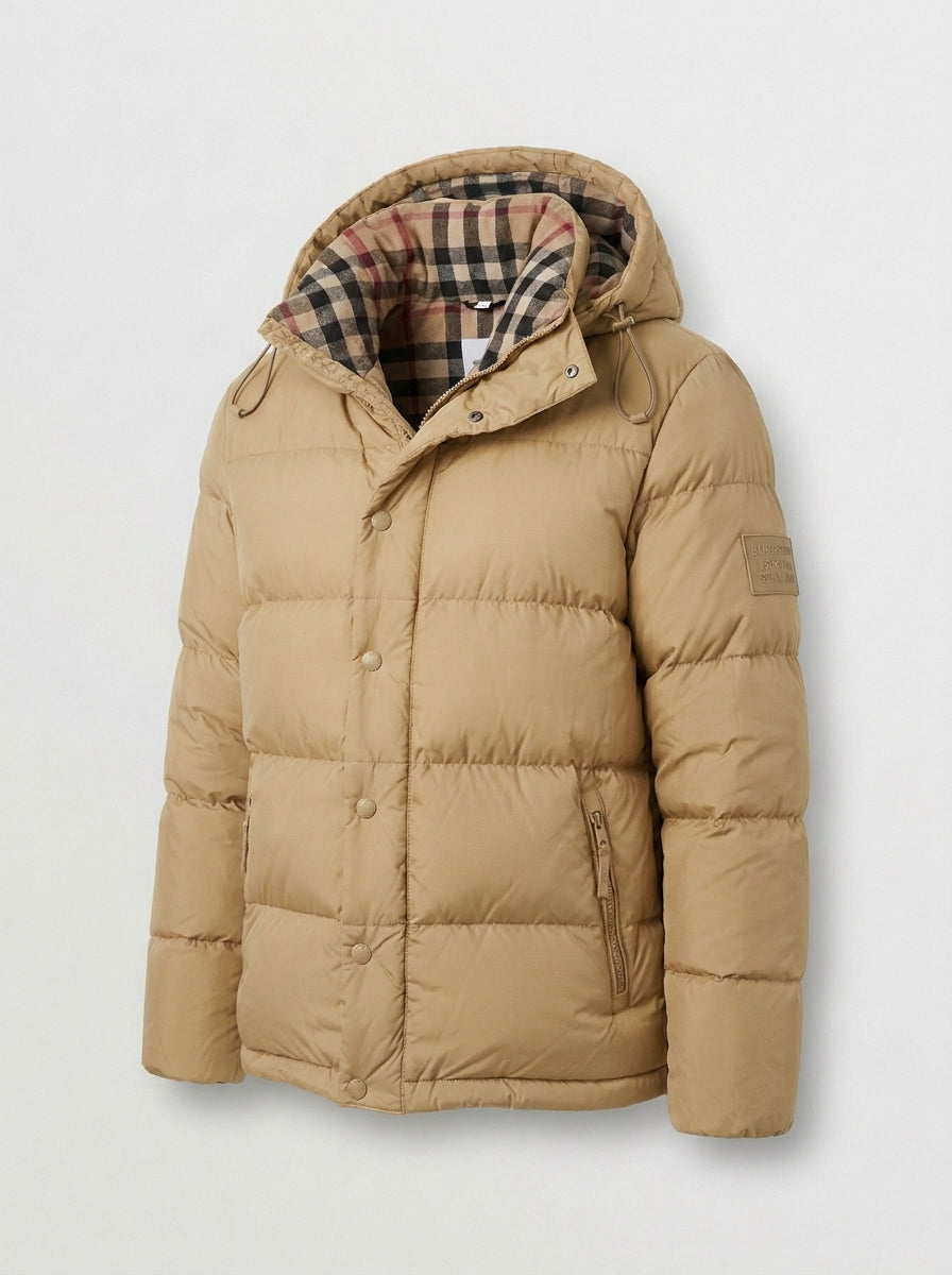 Puffer jacket in beige