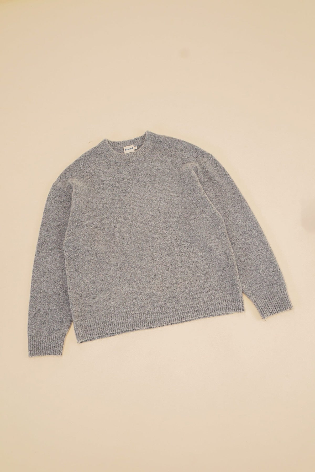 Men's Grey Oversized Crew Neck Jumper – Brushed Knit Sweater