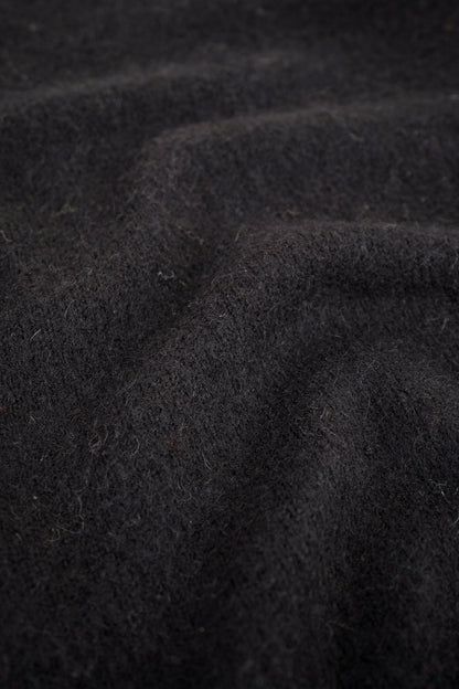 Men's Black Oversized Crew Neck Jumper – Brushed Knit Sweater