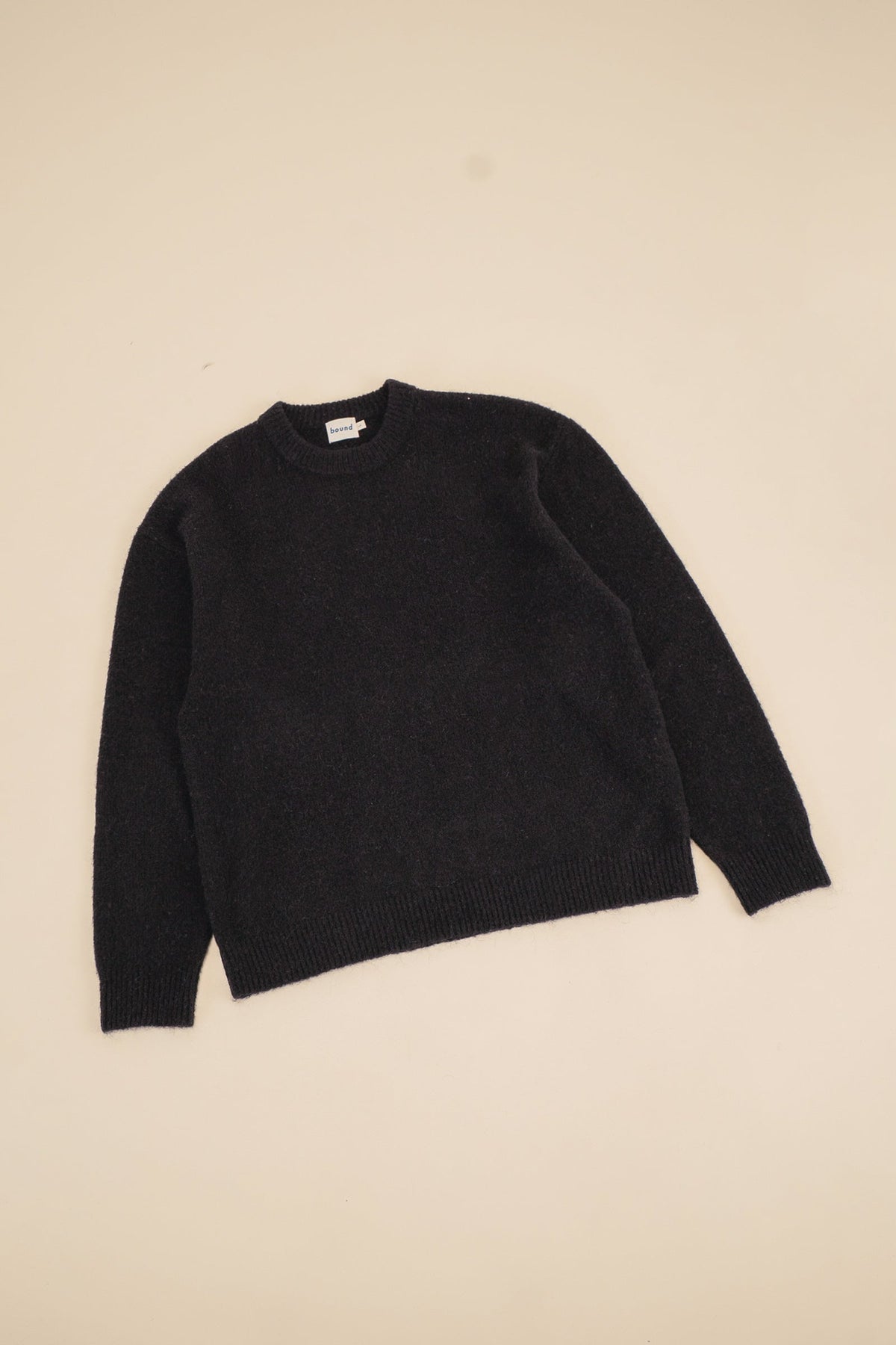 Men's Black Oversized Crew Neck Jumper – Brushed Knit Sweater