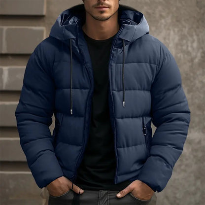 Men's Water-Repellent Puffer Jacket with Hood – Insulated Winter Coat, 3 Colours