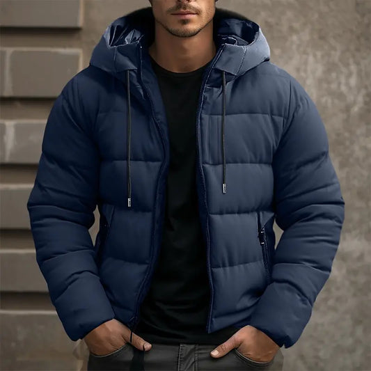 Men's Water-Repellent Puffer Jacket with Hood – Insulated Winter Coat, 3 Colours
