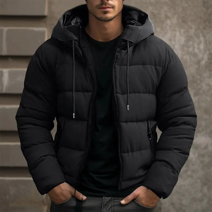 Men's Water-Repellent Puffer Jacket with Hood – Insulated Winter Coat, 3 Colours
