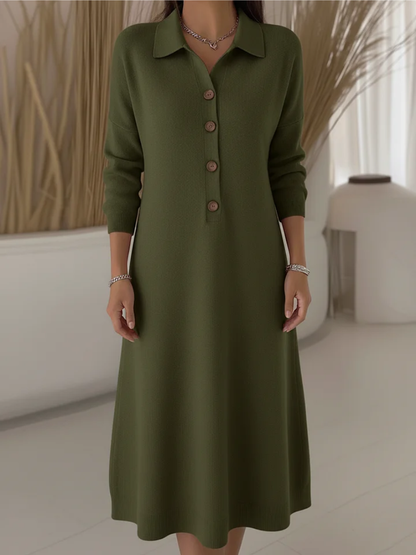 Women's Long Shirt Dress – Button-Front Flowing Maxi Dress, 4 Colours