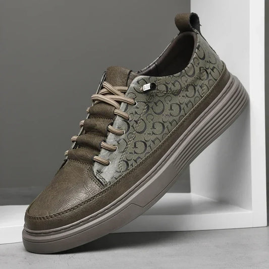 Men's Embossed Low-Top Trainers – Cushioned Casual Sneakers, 3 Colours