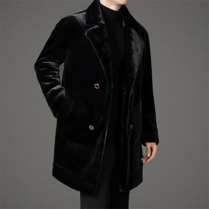 Men's Faux Fur Coat – Reversible Single-Breasted Winter Coat, 3 Colours