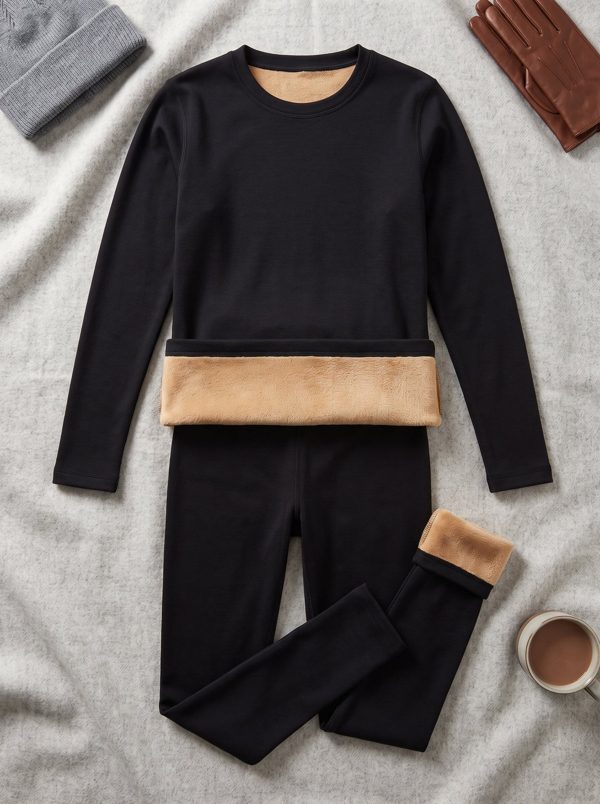 Fleece-Lined Thermal Set – Top & Leggings for Men & Women