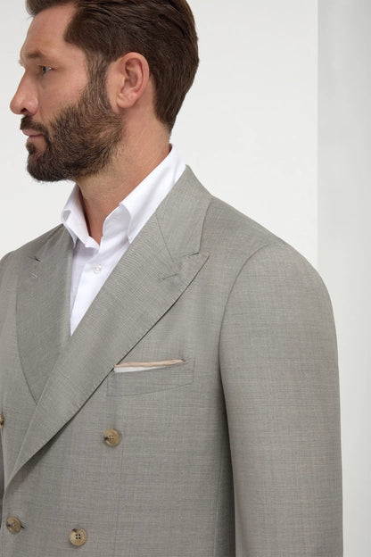 Men's Green Double-Breasted Suit – Fine Wool-Blend Two Piece
