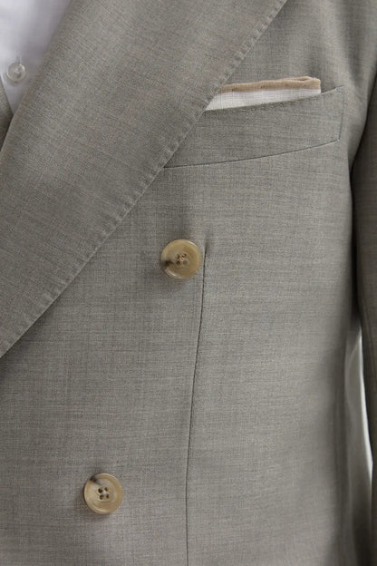 Men's Green Double-Breasted Suit – Fine Wool-Blend Two Piece