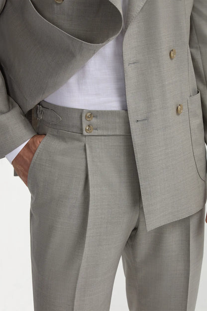 Men's Green Double-Breasted Suit – Fine Wool-Blend Two Piece