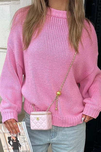 Women's Fine Knit Jumper – Crew Neck Layering Sweater, 4 Colours