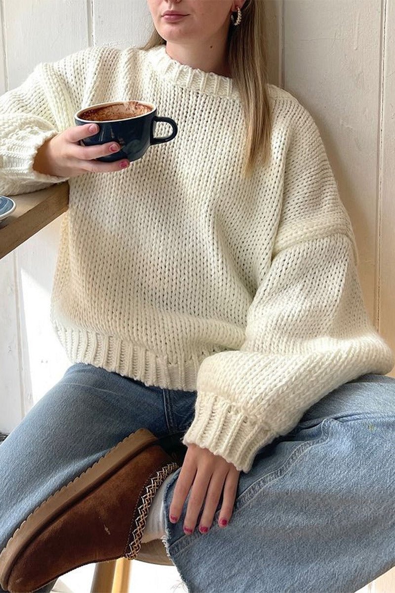 Women's Fine Knit Jumper – Crew Neck Layering Sweater, 4 Colours