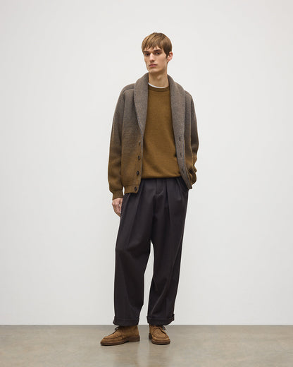 Men's Cashmere-Blend Cardigan – Green Shawl Collar Knit