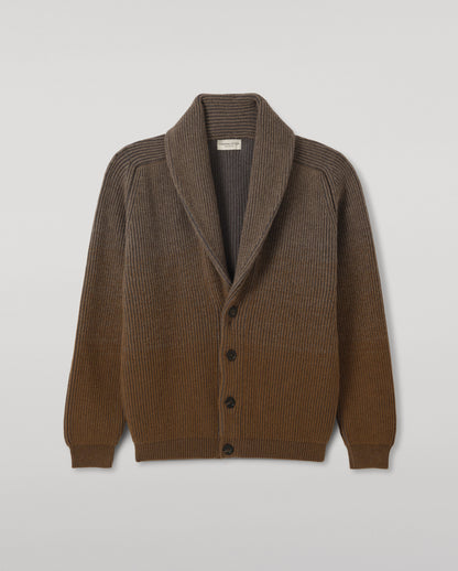 Men's Cashmere-Blend Cardigan – Green Shawl Collar Knit