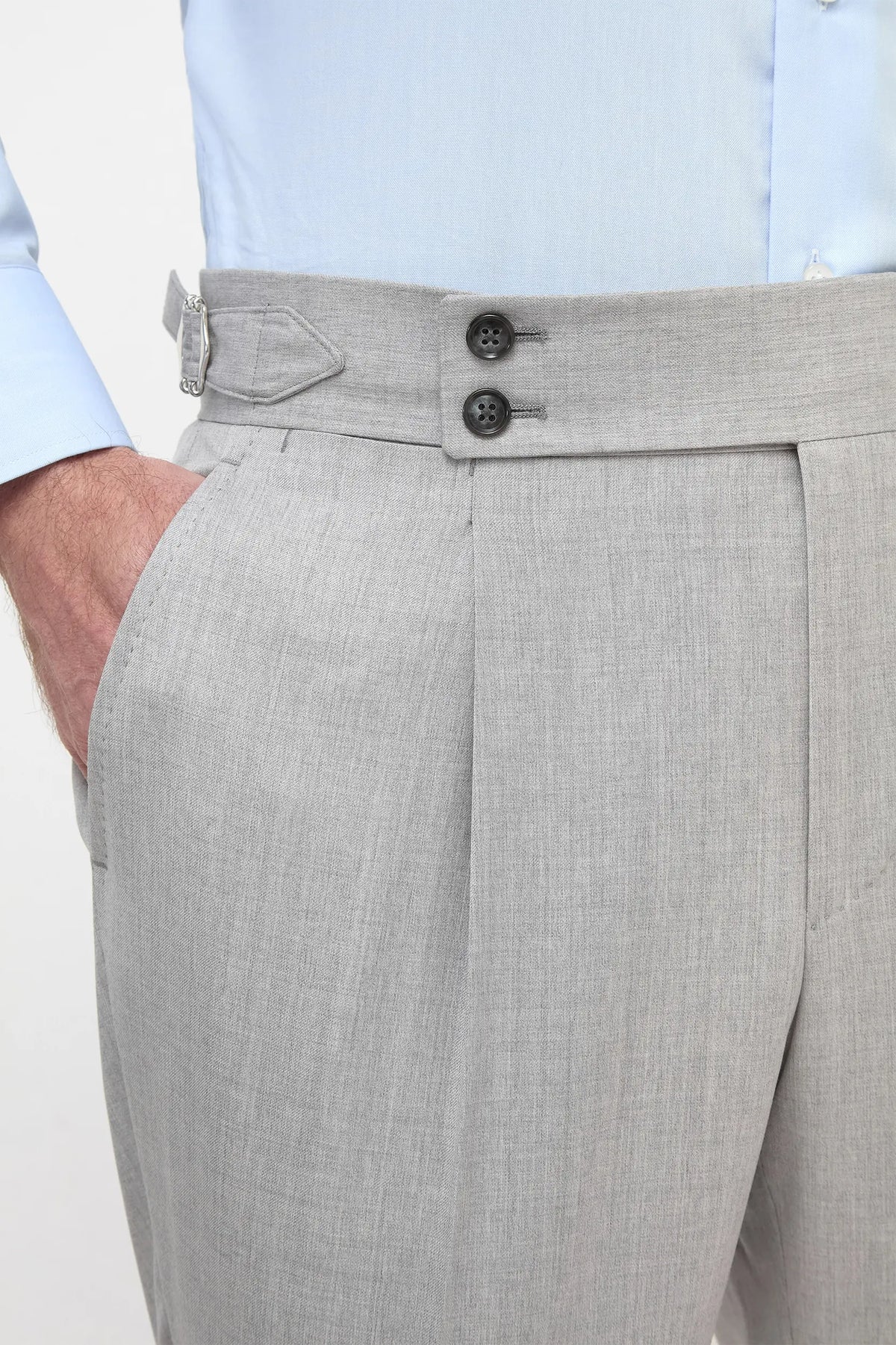 Men's Light Grey Tailored Trousers – Smart Formal Trousers
