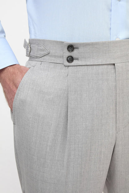 Men's Light Grey Tailored Trousers – Smart Formal Trousers