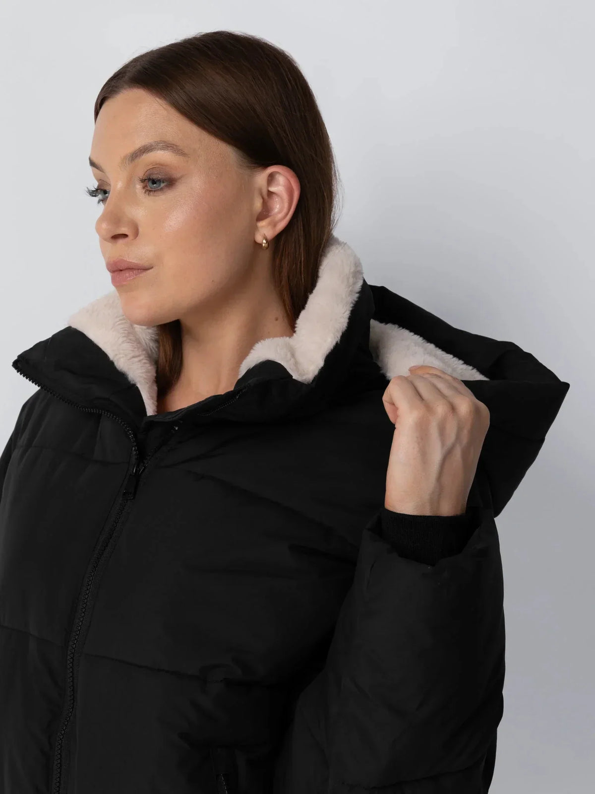 Women's Faux Fur Lined Puffer Jacket – Short, Detachable Hood, 8 Colours