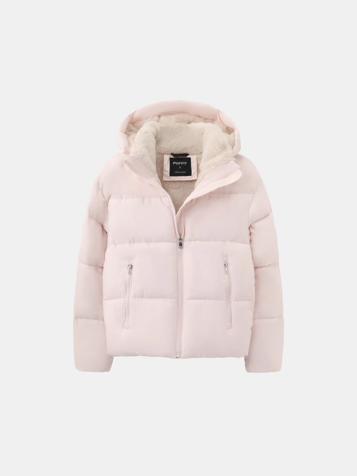 Women's Faux Fur Lined Puffer Jacket – Short, Detachable Hood, 8 Colours