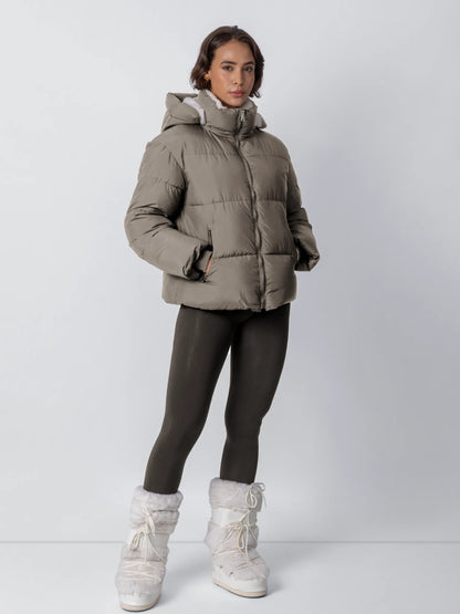 Women's Faux Fur Lined Puffer Jacket – Short, Detachable Hood, 8 Colours