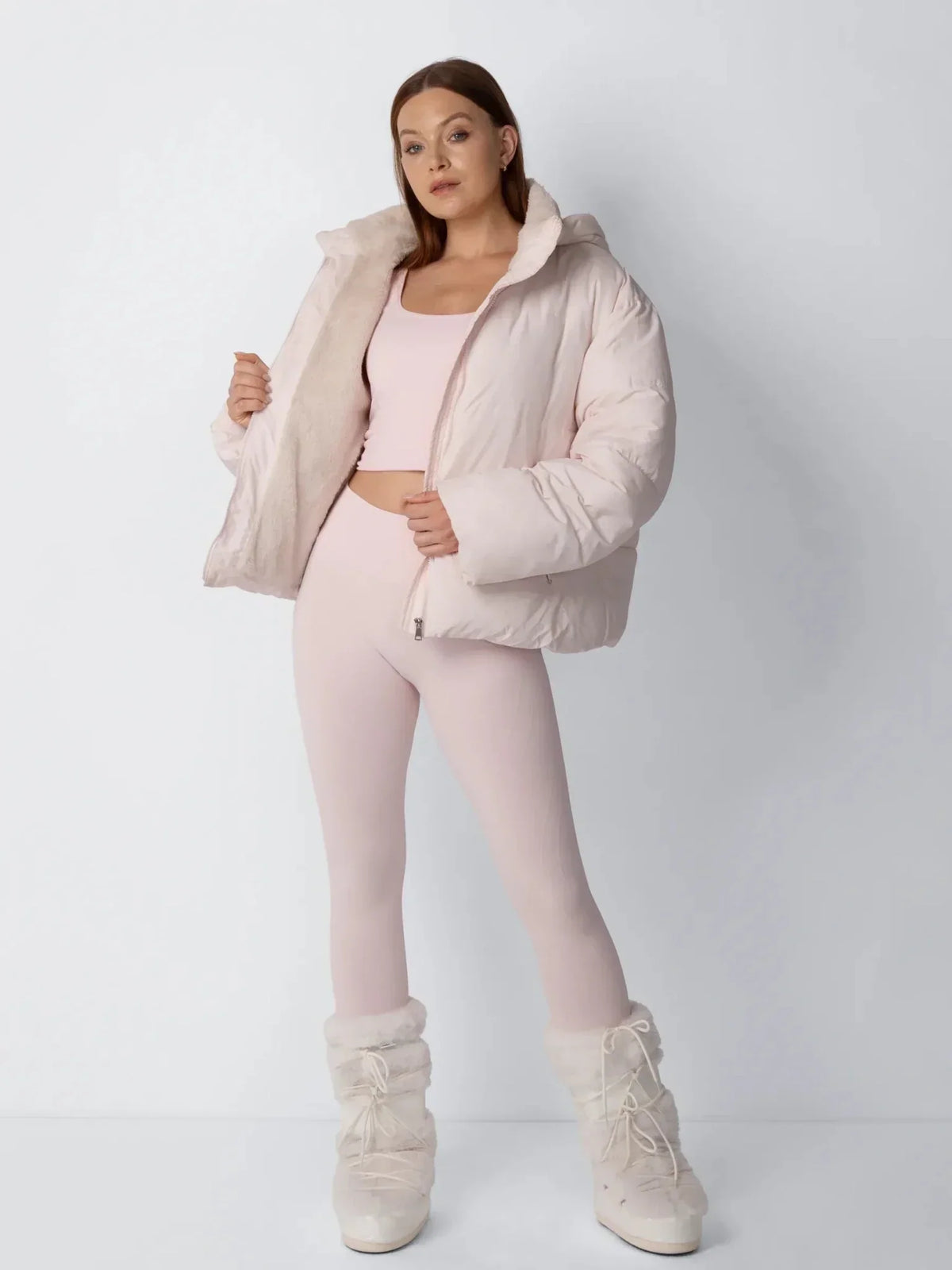 Women's Faux Fur Lined Puffer Jacket – Short, Detachable Hood, 8 Colours