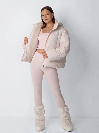 Women's Faux Fur Lined Puffer Jacket – Short, Detachable Hood, 8 Colours