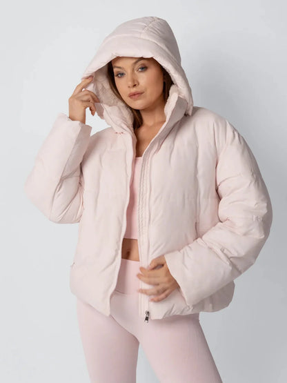 Women's Faux Fur Lined Puffer Jacket – Short, Detachable Hood, 8 Colours