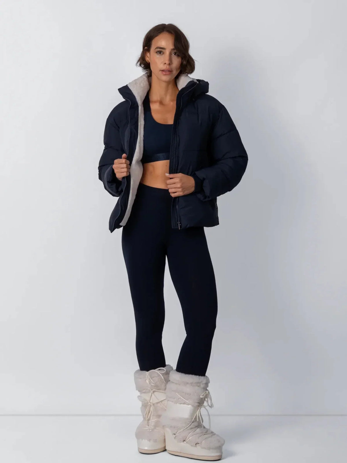 Women's Faux Fur Lined Puffer Jacket – Short, Detachable Hood, 8 Colours