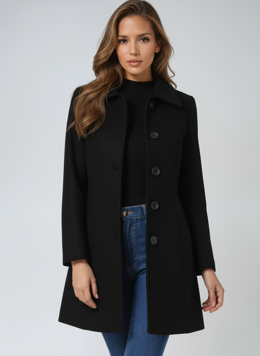 Women's Single-Breasted Trench Coat – Fitted Long Winter Coat, 3 Colours