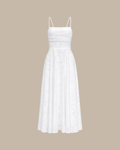 Women's Sage Green Jacquard Slip Maxi Dress – Cross Back Strap