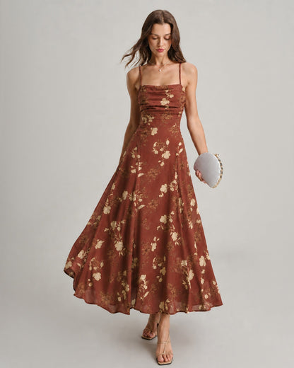 Women's Sage Green Jacquard Slip Maxi Dress – Cross Back Strap